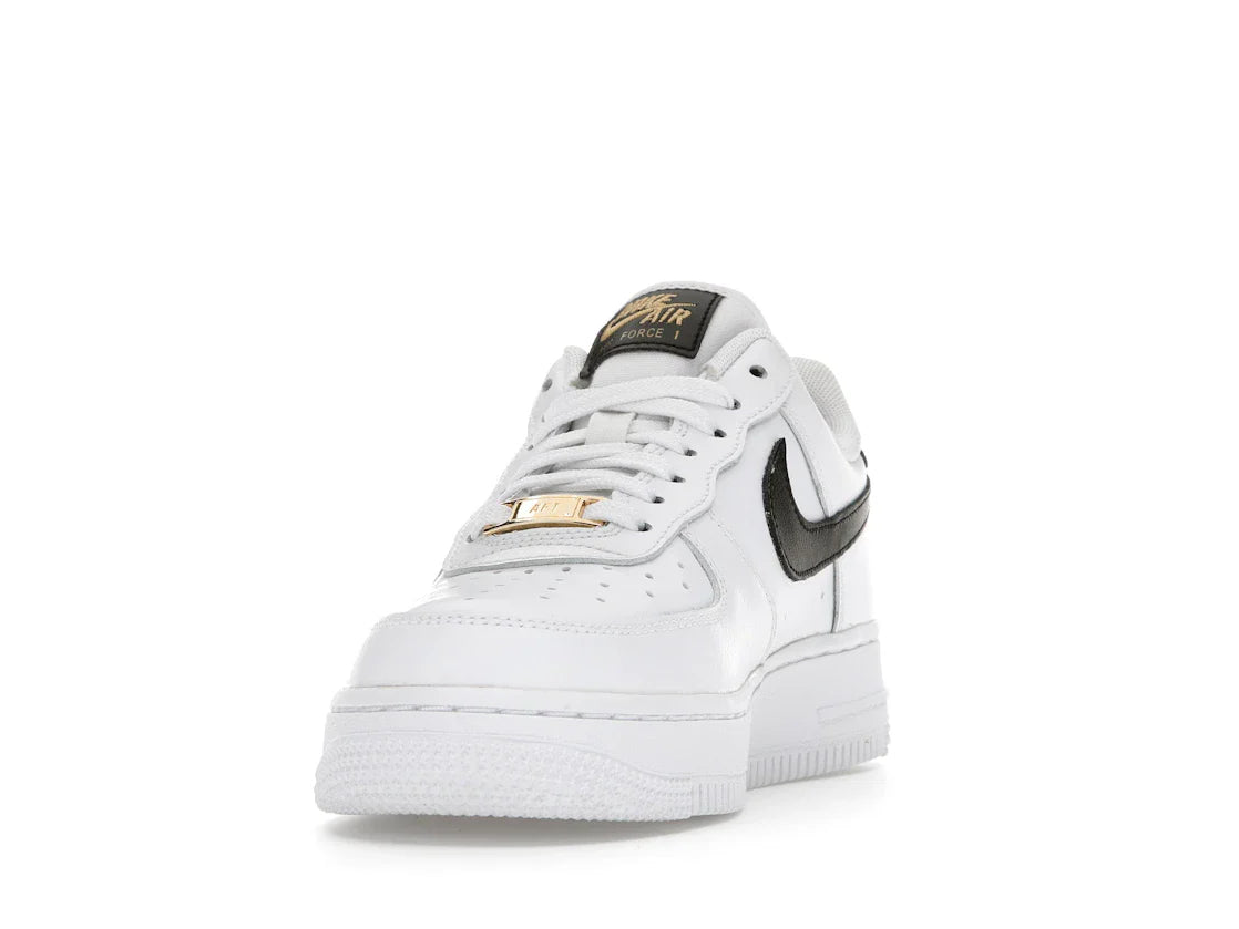 Nike Air Force 1 Low '07 Essential Weiß Schwarz Gold Mini Swoosh (Damen)