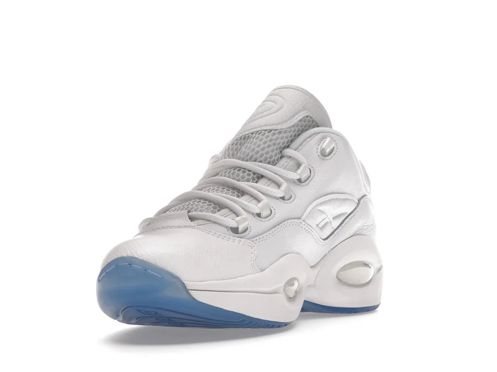 Reebok Question Low Weiß Klare blaue Sohle