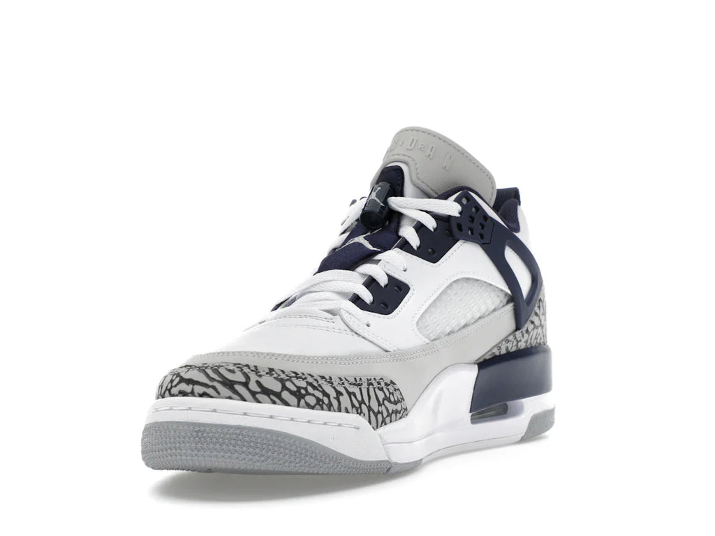 Jordan Spizike Low Weiß Neutralgrau Anthrazit Mitternachtsblau