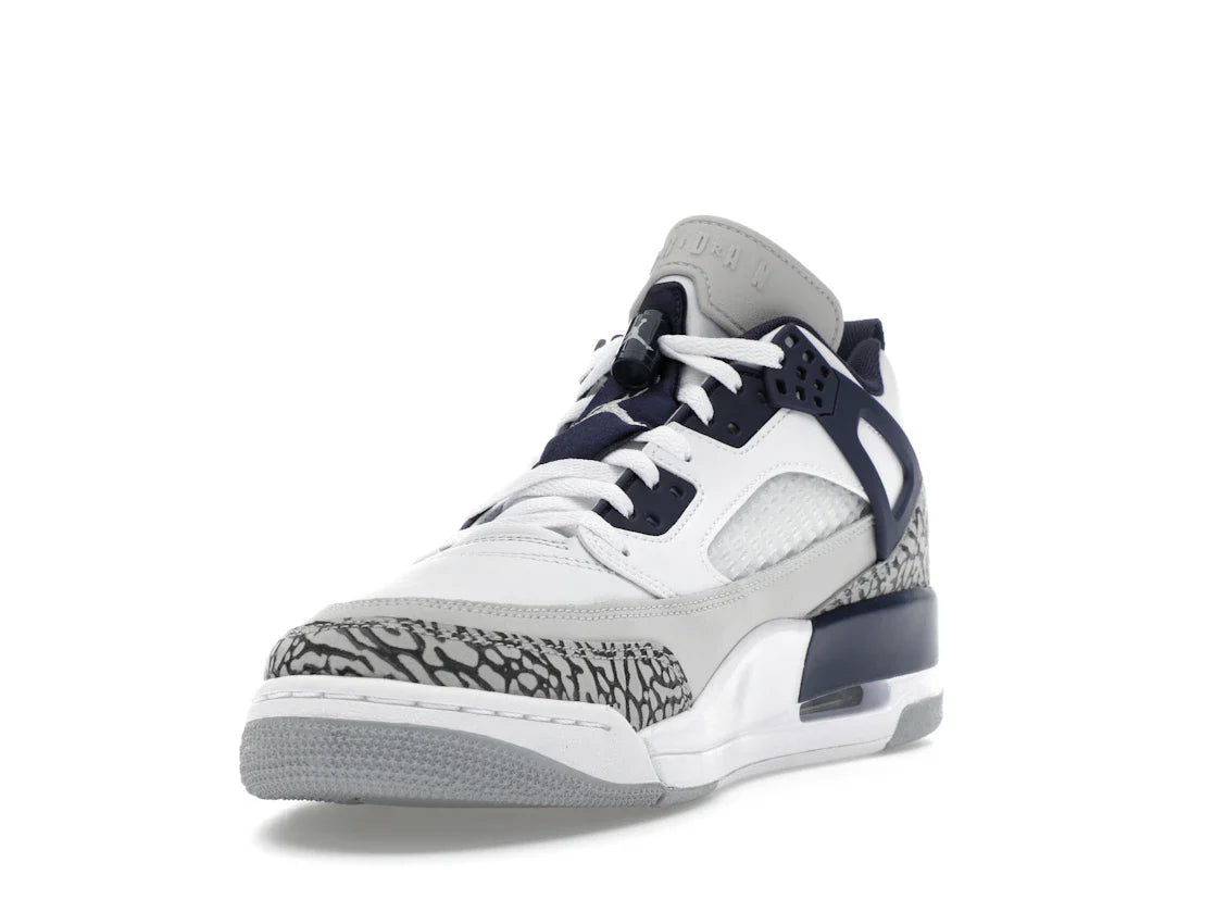 Jordan Spizike Low Weiß Neutralgrau Anthrazit Mitternachtsblau
