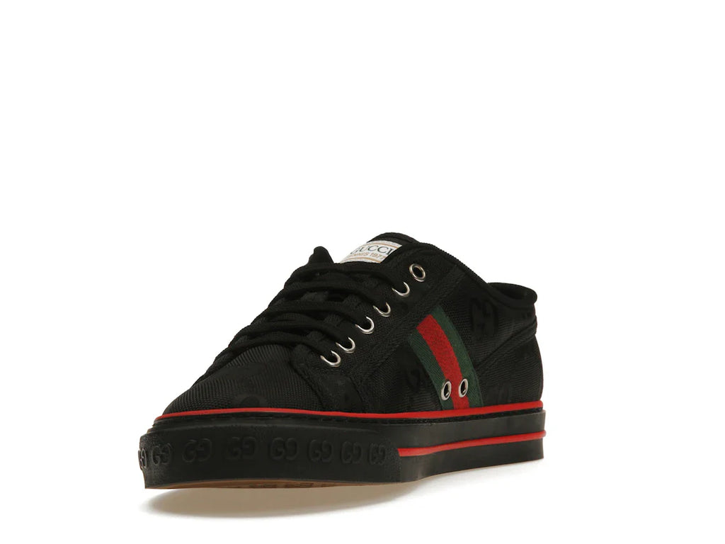Gucci Off The Grid Tennis 1977 Low ECONYL Schwarz GG Grün Rot