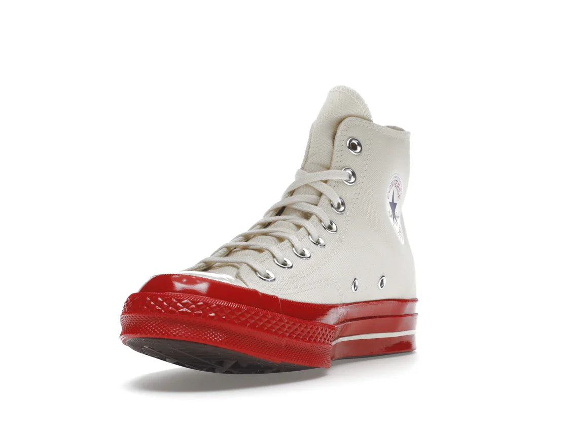 Converse Chuck Taylor All Star 70 Hi Comme des Garcons PLAY Egret Red Zwischensohle