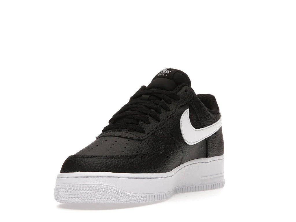 Nike Air Force 1 Low '07 Schwarz Weiß Genarbtes Leder