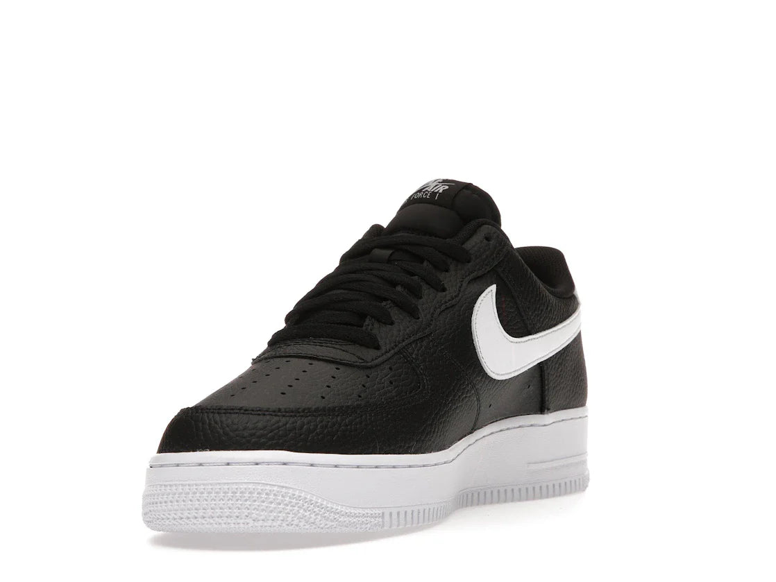 Nike Air Force 1 Low '07 Schwarz Weiß Genarbtes Leder
