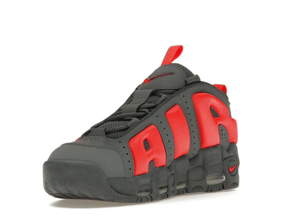 Nike Air More Uptempo Low Dunkelgrau Hellkarmesinrot