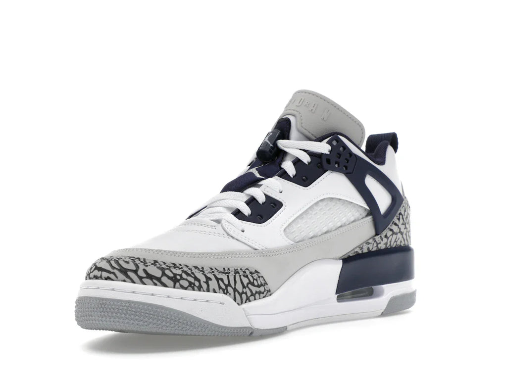 Jordan Spizike Low Weiß Neutralgrau Anthrazit Mitternachtsblau
