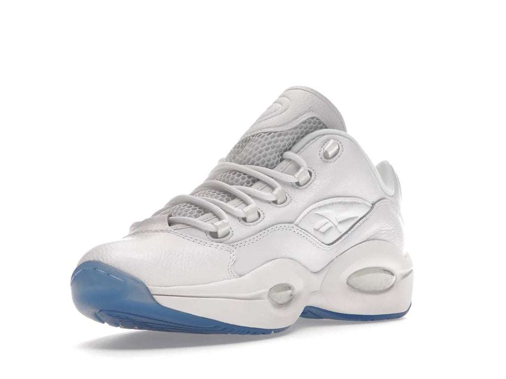 Reebok Question Low Weiß Klare blaue Sohle