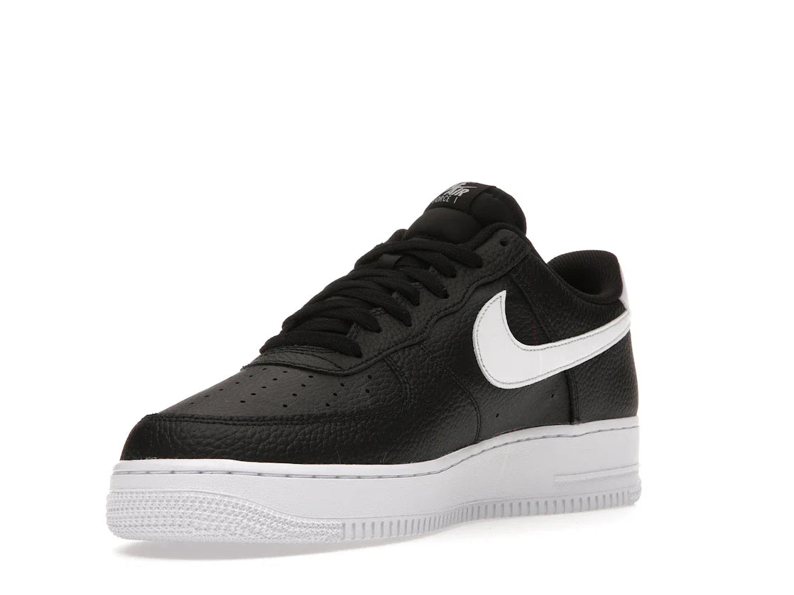 Nike Air Force 1 Low '07 Schwarz Weiß Genarbtes Leder