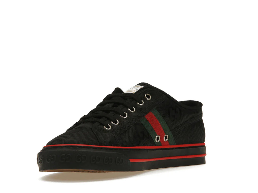 Gucci Off The Grid Tennis 1977 Low ECONYL Schwarz GG Grün Rot