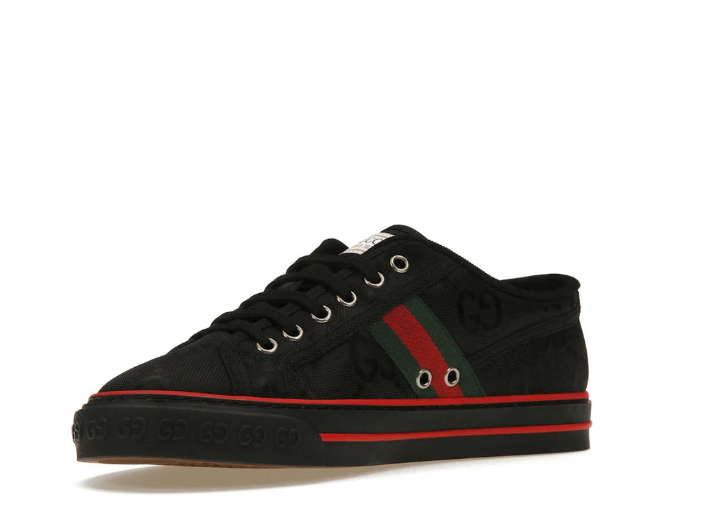 Gucci Off The Grid Tennis 1977 Low ECONYL Schwarz GG Grün Rot