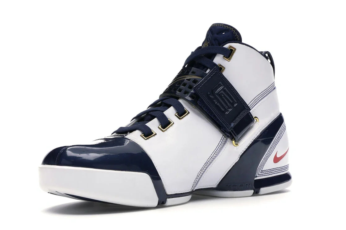 Nike LeBron 5 Weiß Navy Metallic Gold