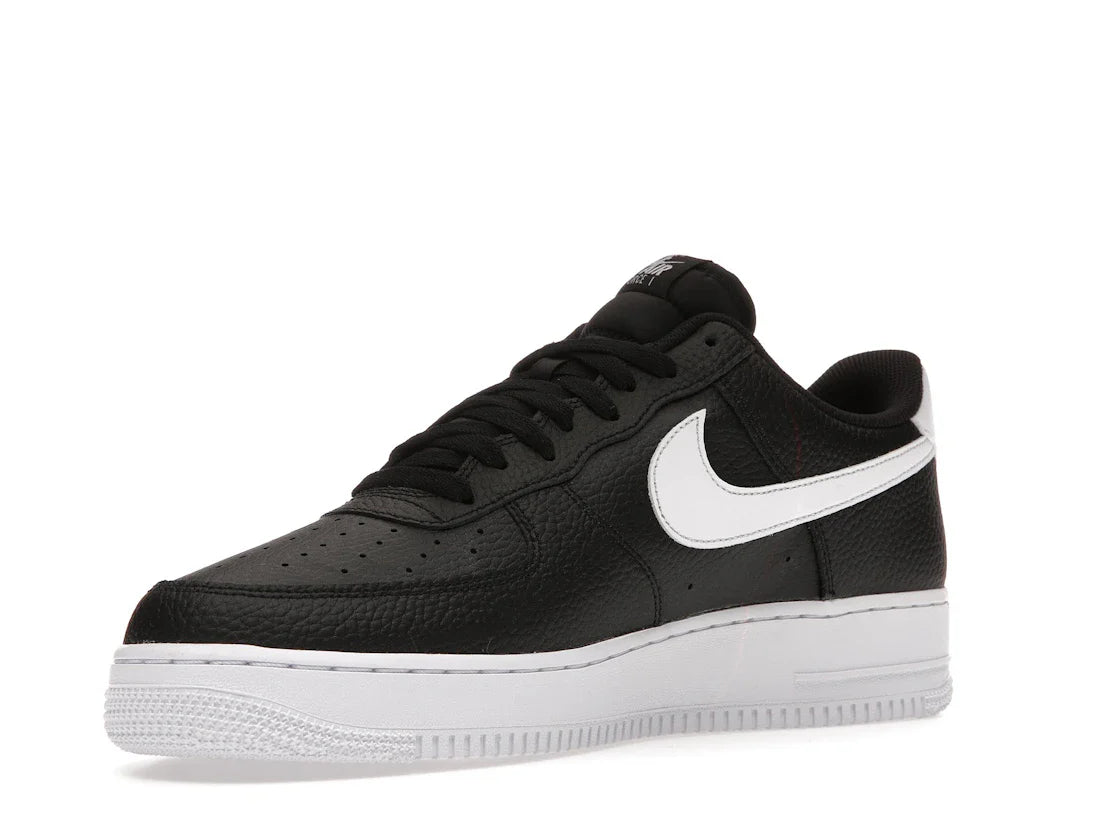 Nike Air Force 1 Low '07 Schwarz Weiß Genarbtes Leder