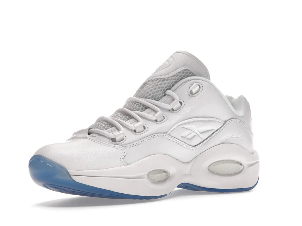 Reebok Question Low Weiß Klare blaue Sohle