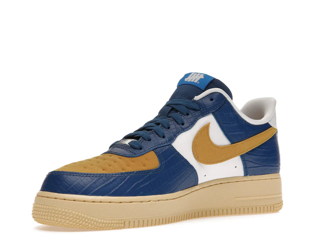 Nike Air Force 1 Low SP Undefeated 5 On It Blau Gelb Croc