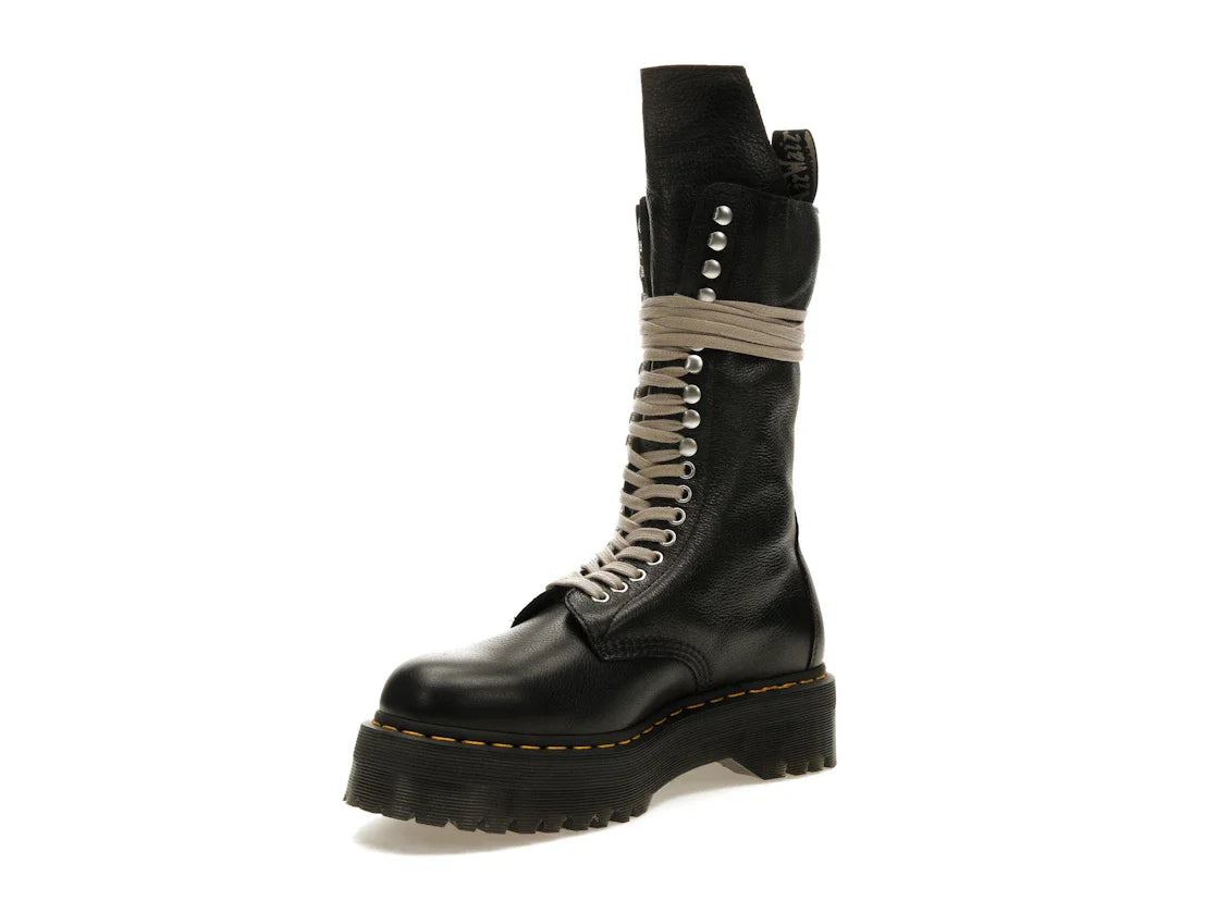 Dr. Martens 1918 Quad Ledersohle, wadenlanger Stiefel, Rick Owens, Schwarz