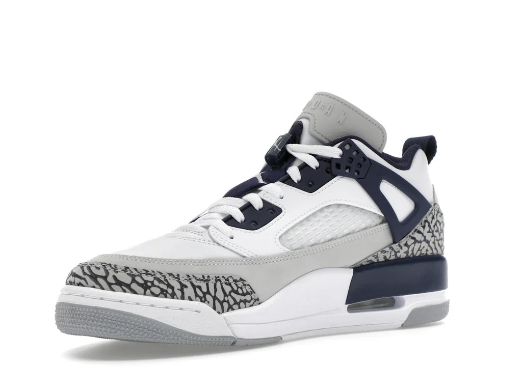 Jordan Spizike Low Weiß Neutralgrau Anthrazit Mitternachtsblau