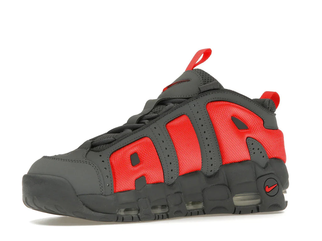Nike Air More Uptempo Low Dunkelgrau Hellkarmesinrot