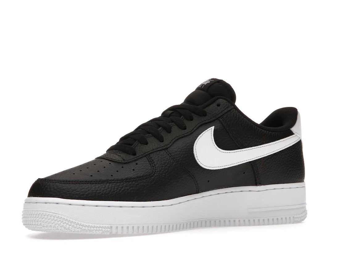 Nike Air Force 1 Low '07 Schwarz Weiß Genarbtes Leder