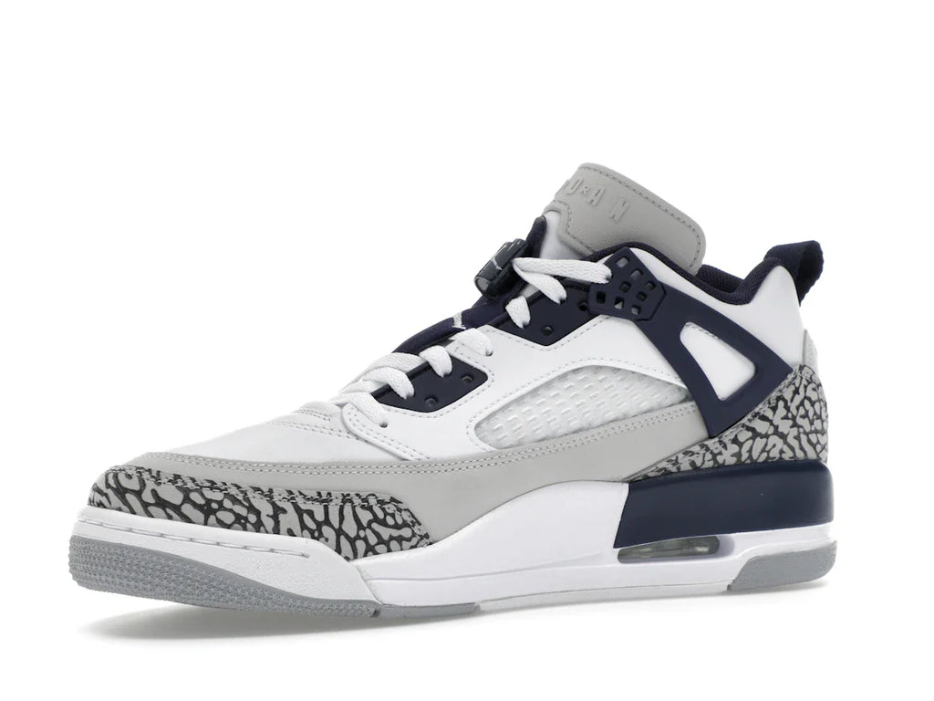 Jordan Spizike Low Weiß Neutralgrau Anthrazit Mitternachtsblau