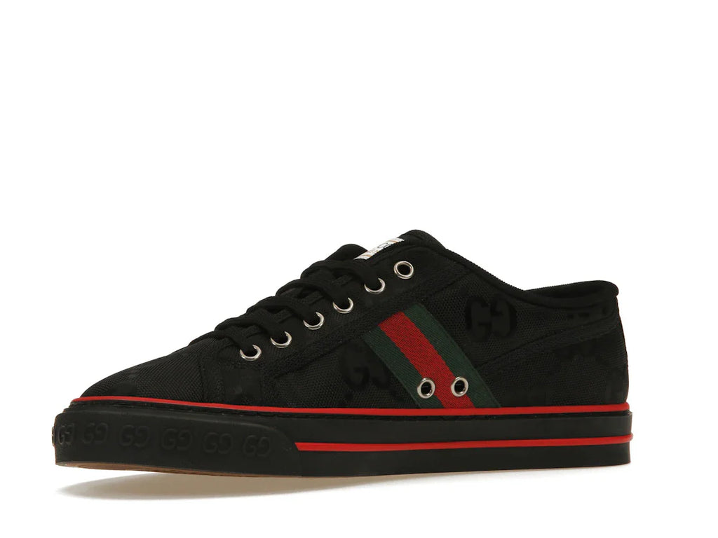 Gucci Off The Grid Tennis 1977 Low ECONYL Schwarz GG Grün Rot
