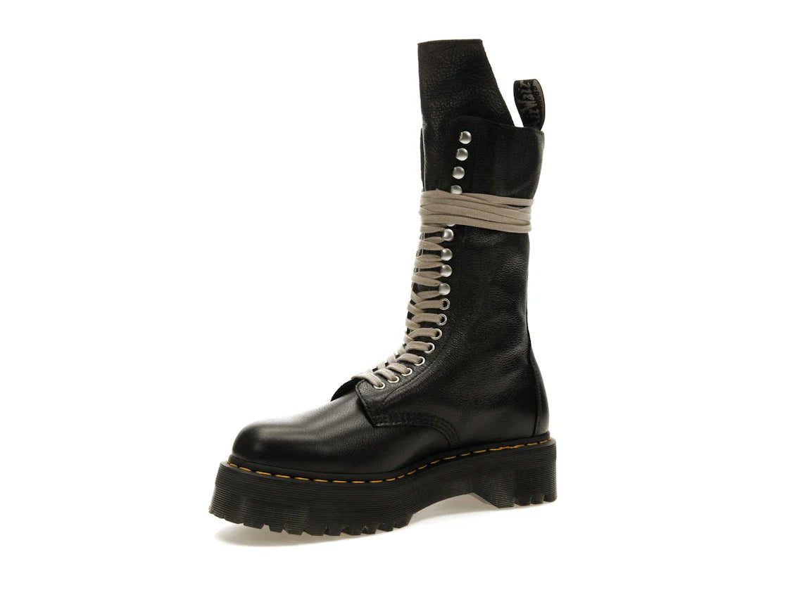 Dr. Martens 1918 Quad Ledersohle, wadenlanger Stiefel, Rick Owens, Schwarz