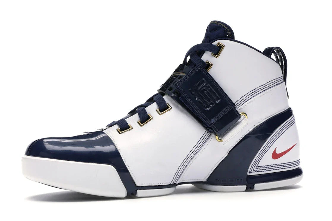 Nike LeBron 5 Weiß Navy Metallic Gold