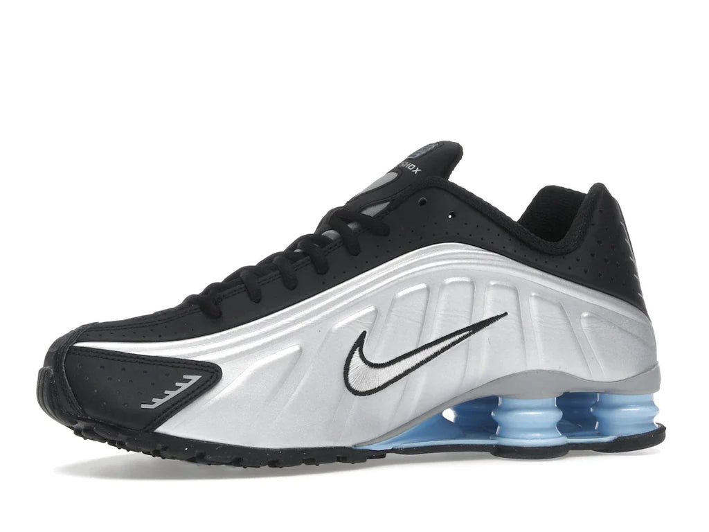 Nike Shox R4 Metallic Silver Black Psychic Blue