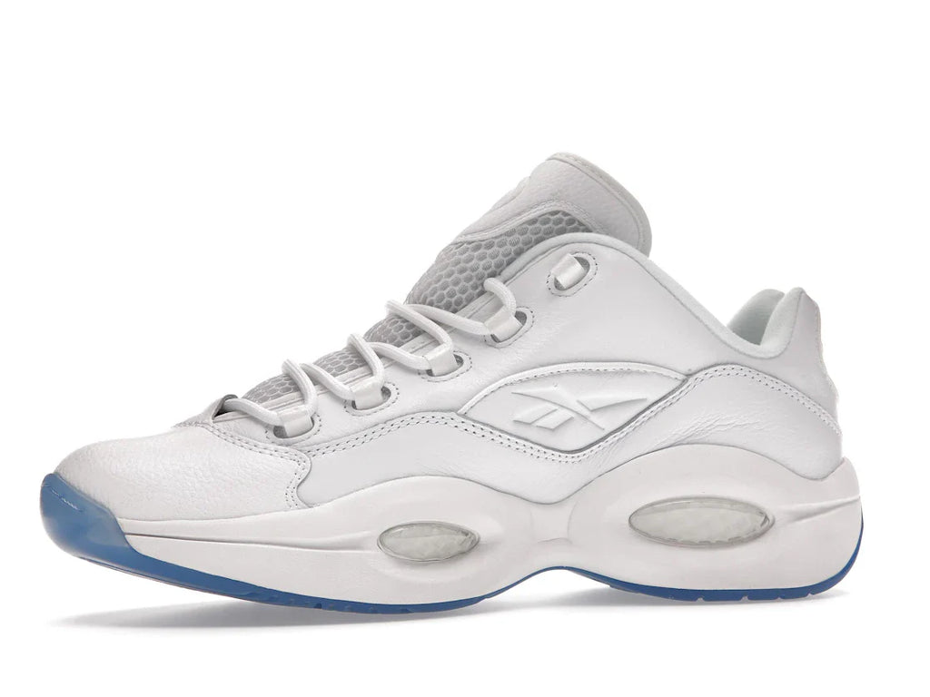 Reebok Question Low Weiß Klare blaue Sohle