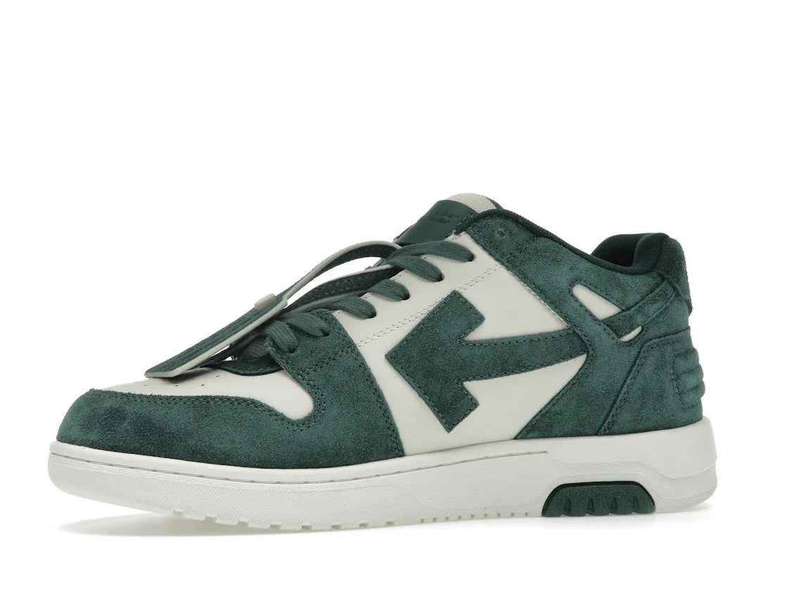 OFF-WHITE Out Of Office "OOO" Low Tops Jet Green Ecru Wildleder