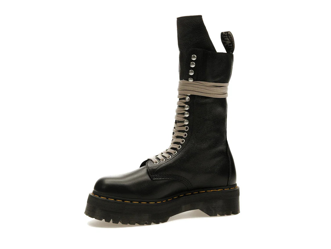 Dr. Martens 1918 Quad Ledersohle, wadenlanger Stiefel, Rick Owens, Schwarz
