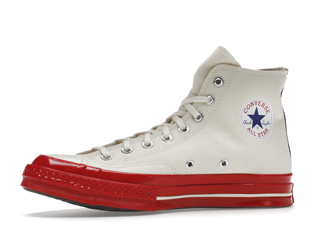 Converse Chuck Taylor All Star 70 Hi Comme des Garcons PLAY Egret Red Zwischensohle