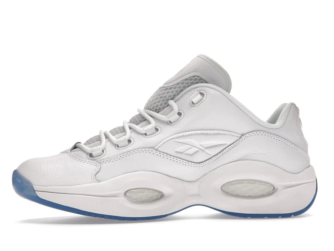 Reebok Question Low Weiß Klare blaue Sohle
