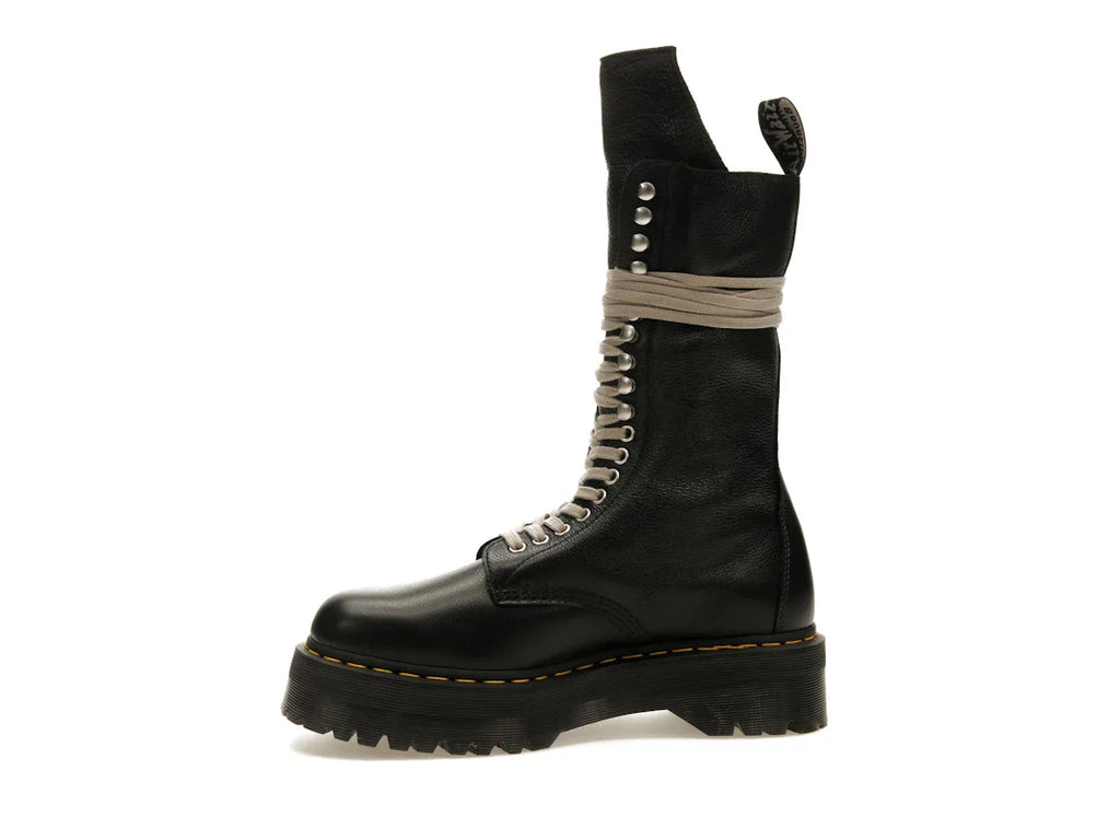 Dr. Martens 1918 Quad Ledersohle, wadenlanger Stiefel, Rick Owens, Schwarz