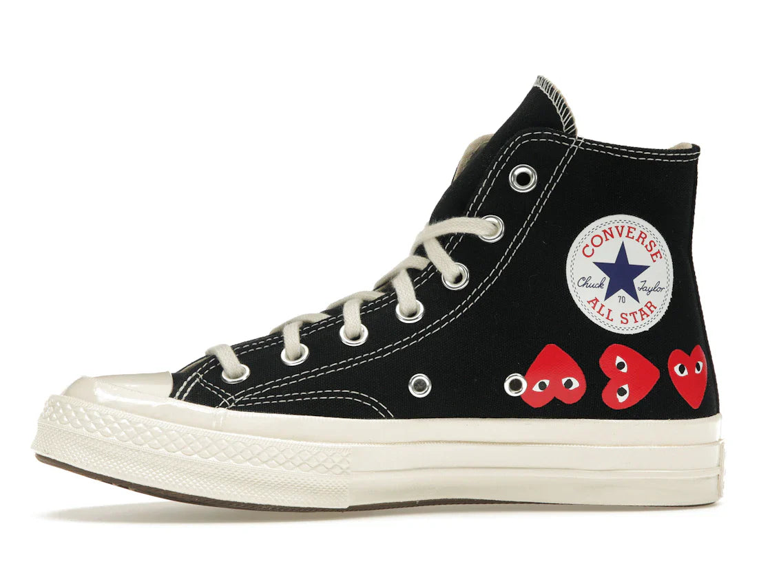 Converse Chuck Taylor All Star 70 Hi Comme des Garçons PLAY Multi-Heart Schwarz