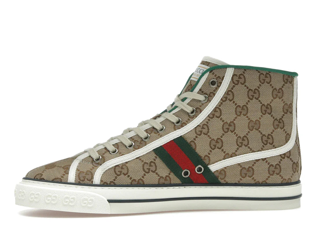 Gucci Tennis 1977 Canvas High Top Beige GG Print