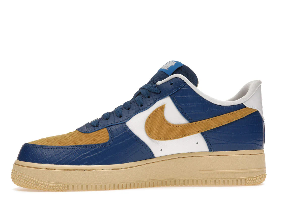 Nike Air Force 1 Low SP Undefeated 5 On It Blau Gelb Croc
