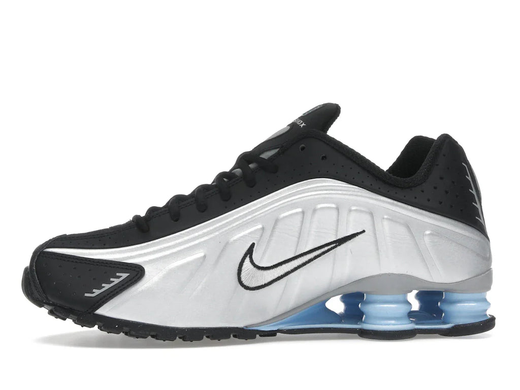 Nike Shox R4 Metallic Silver Black Psychic Blue
