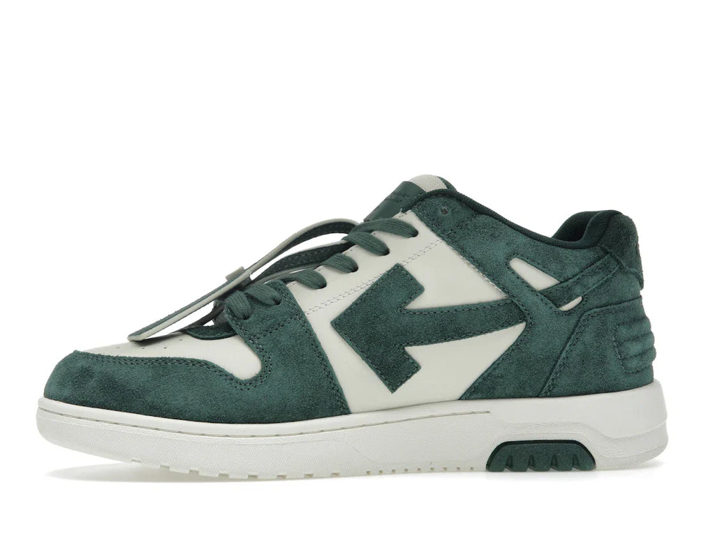 OFF-WHITE Out Of Office "OOO" Low Tops Jet Green Ecru Wildleder