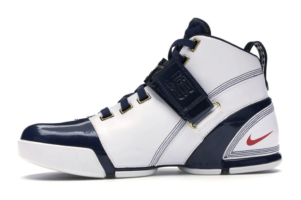 Nike LeBron 5 Weiß Navy Metallic Gold