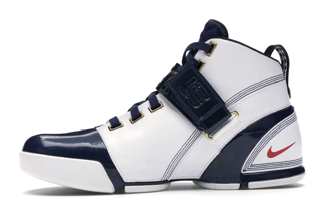 Nike LeBron 5 Weiß Navy Metallic Gold