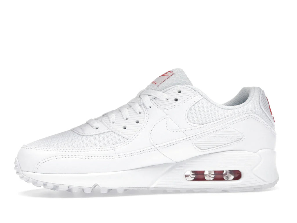 Nike Air Max 90 Weiß Hellkarmesinrot