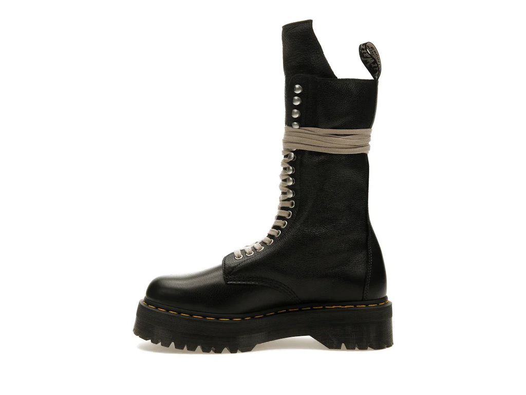 Dr. Martens 1918 Quad Ledersohle, wadenlanger Stiefel, Rick Owens, Schwarz