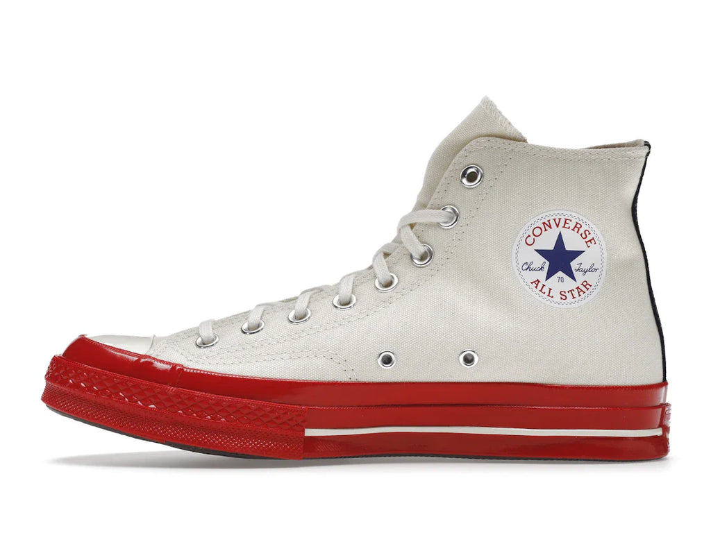 Converse Chuck Taylor All Star 70 Hi Comme des Garcons PLAY Egret Red Zwischensohle