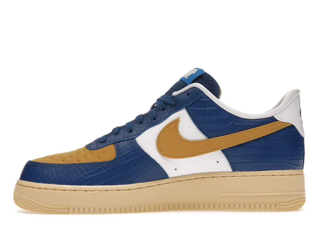 Nike Air Force 1 Low SP Undefeated 5 On It Blau Gelb Croc