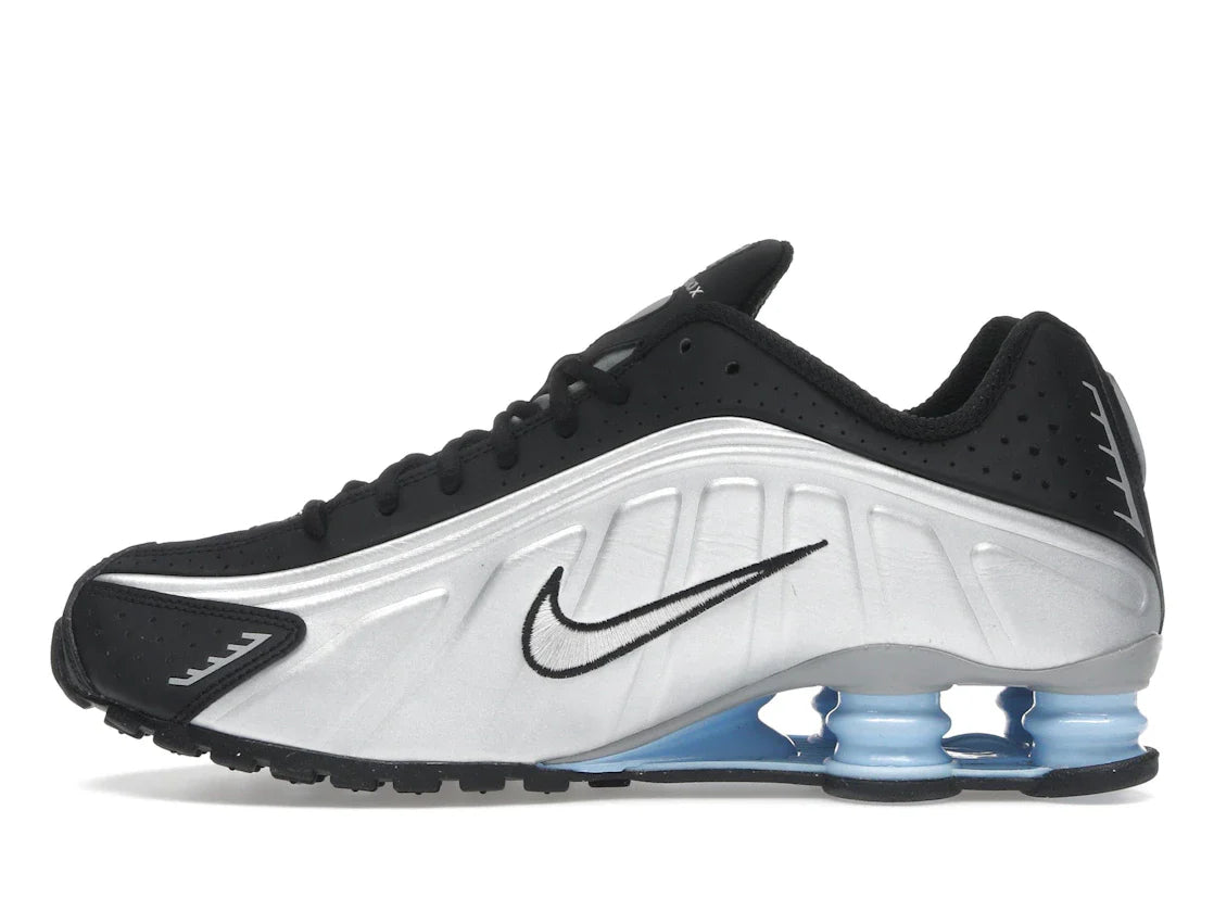 Nike Shox R4 Metallic Silver Black Psychic Blue