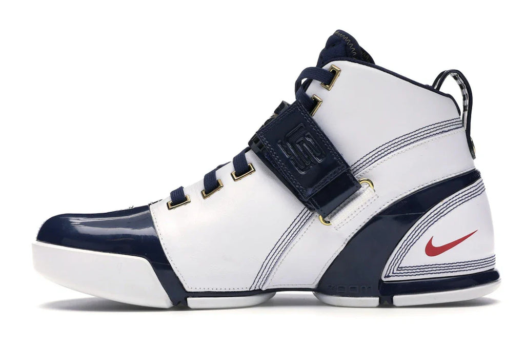 Nike LeBron 5 Weiß Navy Metallic Gold