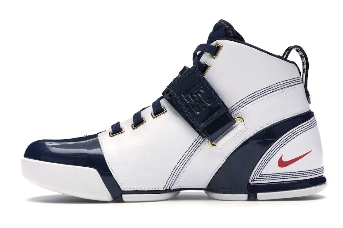 Nike LeBron 5 Weiß Navy Metallic Gold
