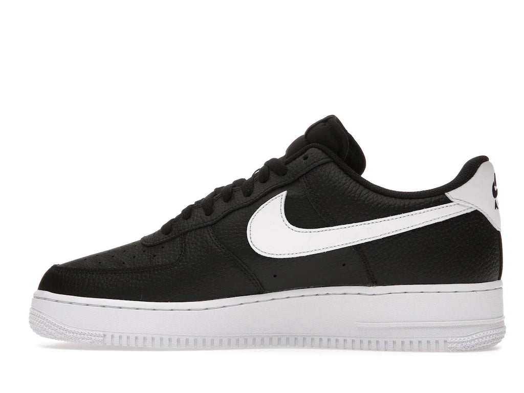 Nike Air Force 1 Low '07 Schwarz Weiß Genarbtes Leder