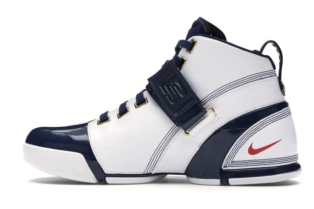 Nike LeBron 5 Weiß Navy Metallic Gold