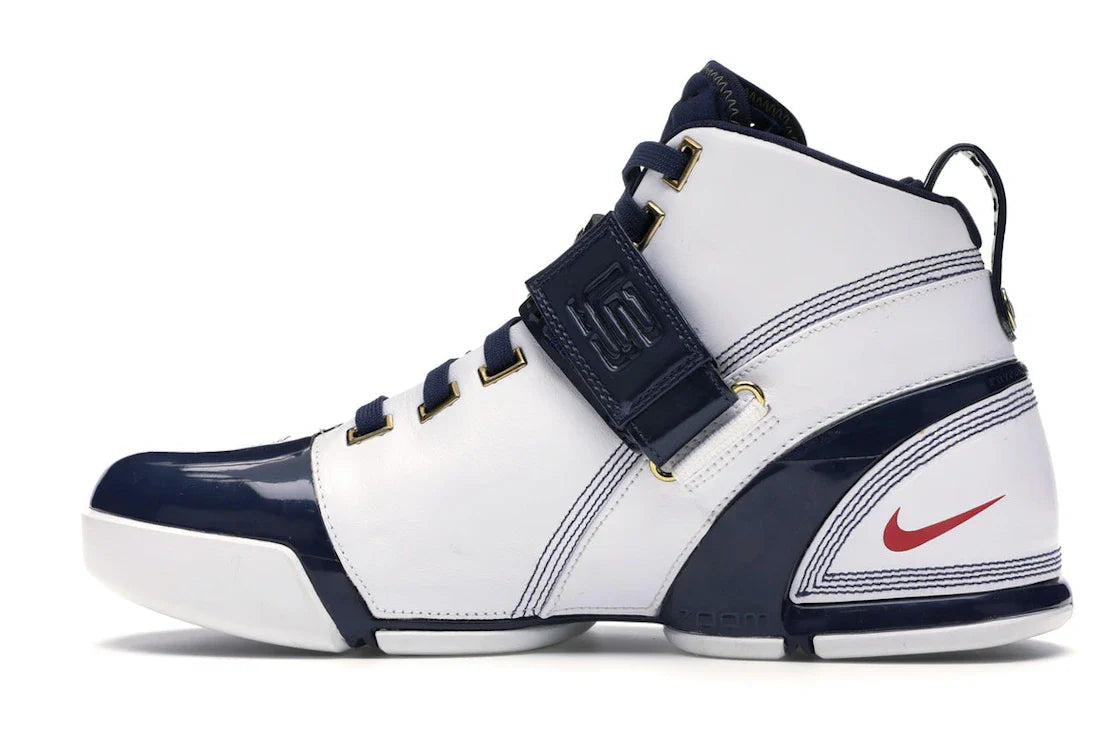 Nike LeBron 5 Weiß Navy Metallic Gold